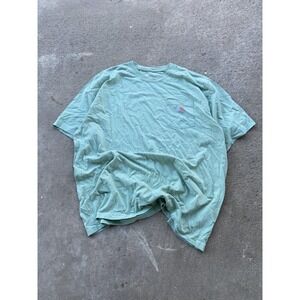 VTG Carhartt Shirt Mens 3XL Green Loose Fit Pocket Tee Workwear Tagless Crewneck
